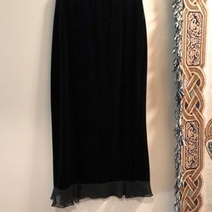 Black Velvet Skirt with sheer ruffle